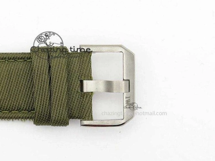 MIROTIME 0308 Big Pilot Top Gun Miramar PVD Plated Titanium on Green Nylon Strap A23J Refined 7398